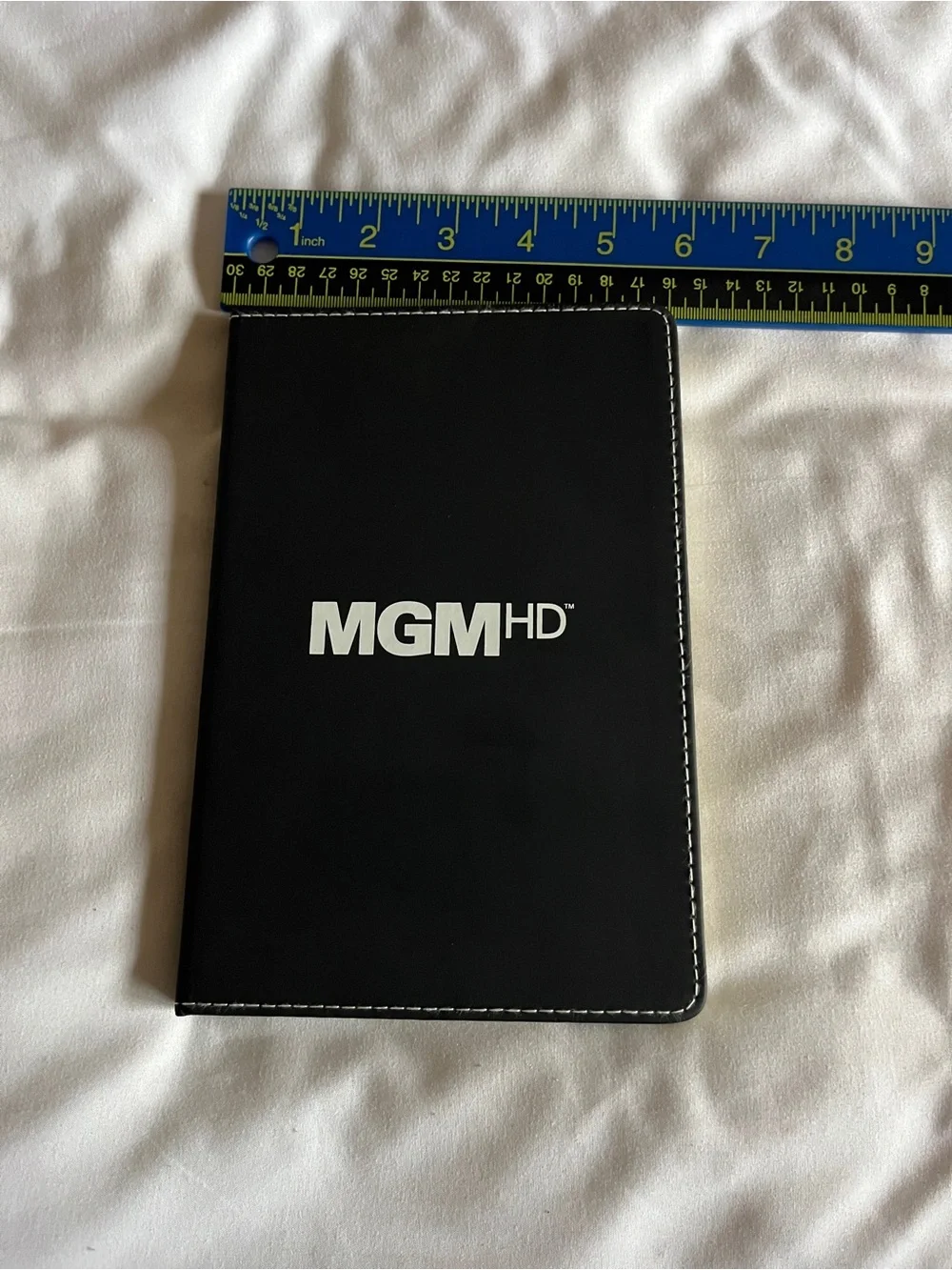 MGM HD Black Faux Leather Lined Notebook Journal 8.5x5.5 Elastic Closure